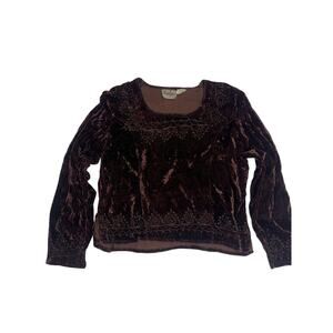 Vintage Raaga crushed velvet Brown Top